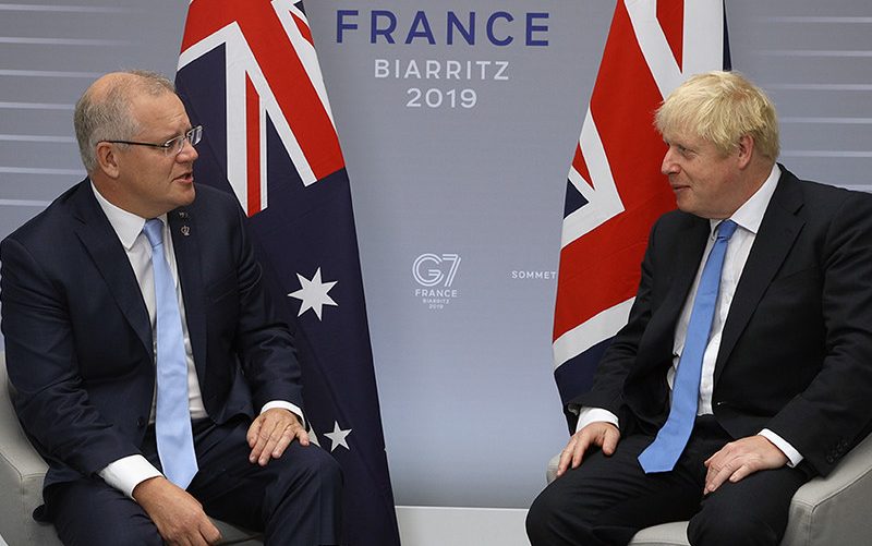 UK Prime Minister Johnson met Australian PM Scott Morrison at G7