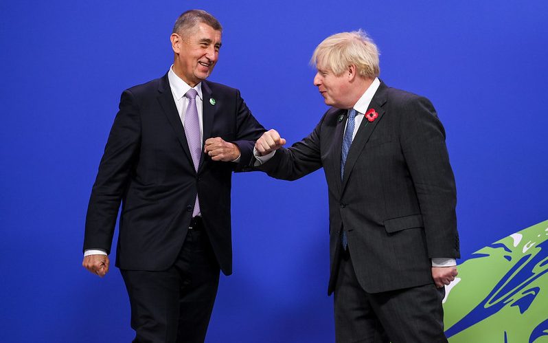 Andrej Babis with Boris Johnson